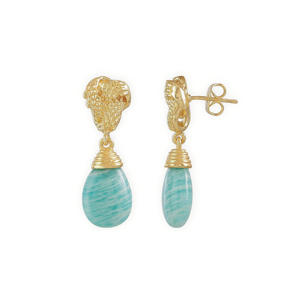 Knot Drop Gemstone Earrings Amazonite