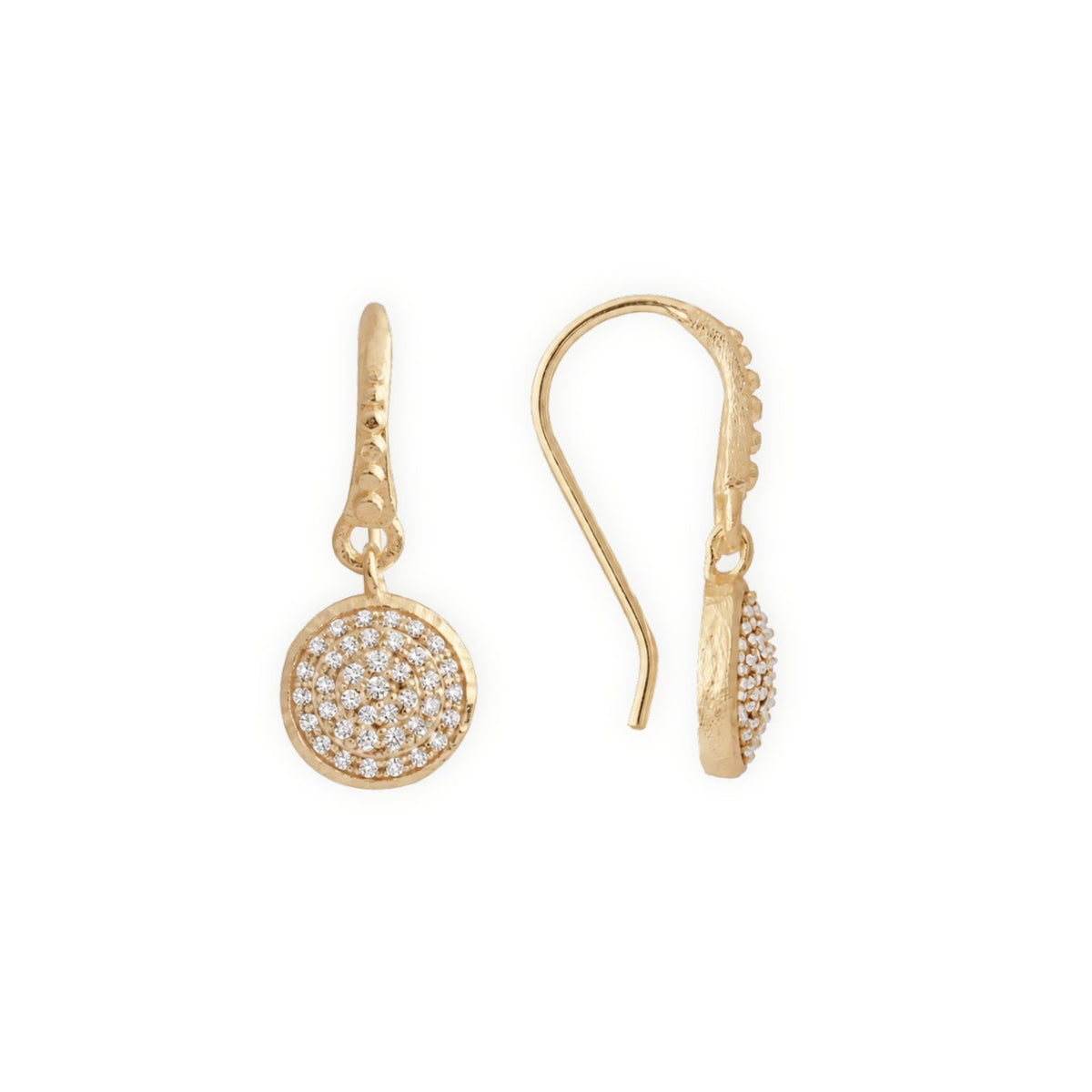 Scintilla Pavé Medallion Drop Earrings