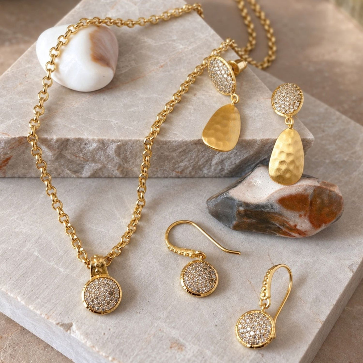 Scintilla Pavé Medallion Drop Earrings