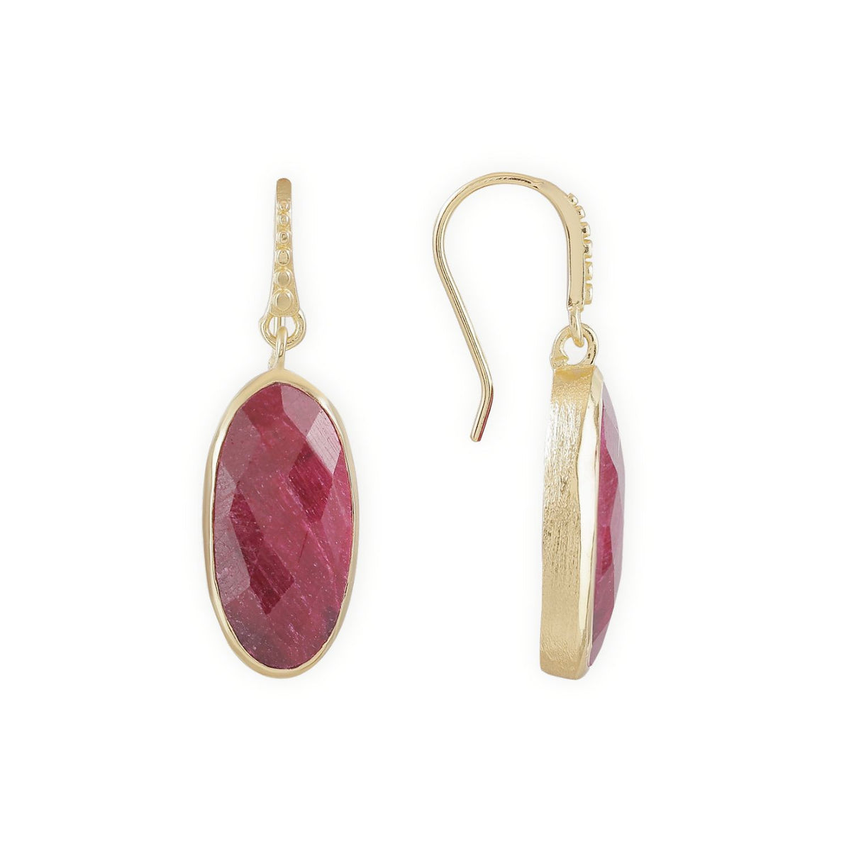 Charis Oval Gemstone Earrings Ruby