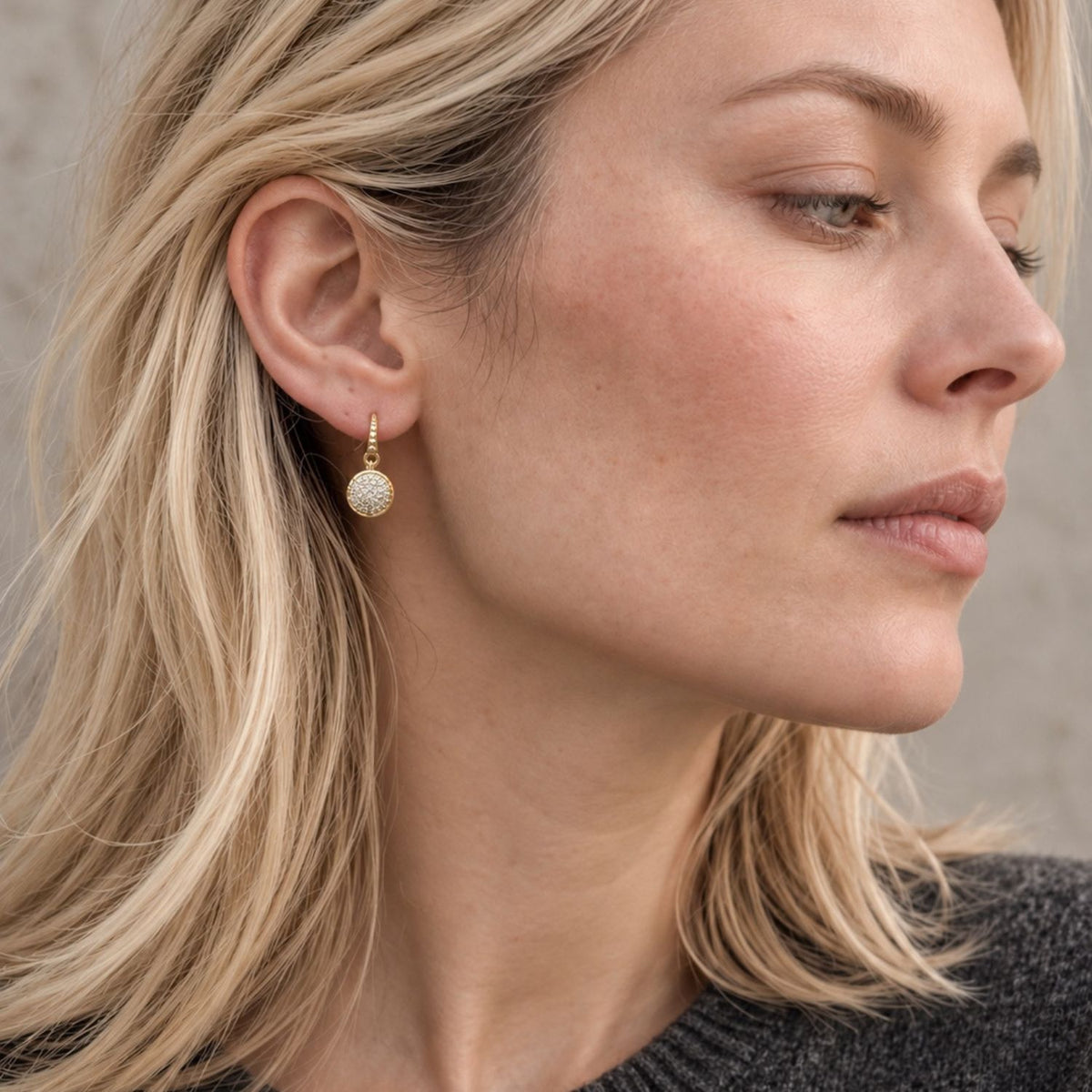 Scintilla Pavé Medallion Drop Earrings